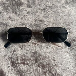 Black and Gold Rectangular Sunglasses